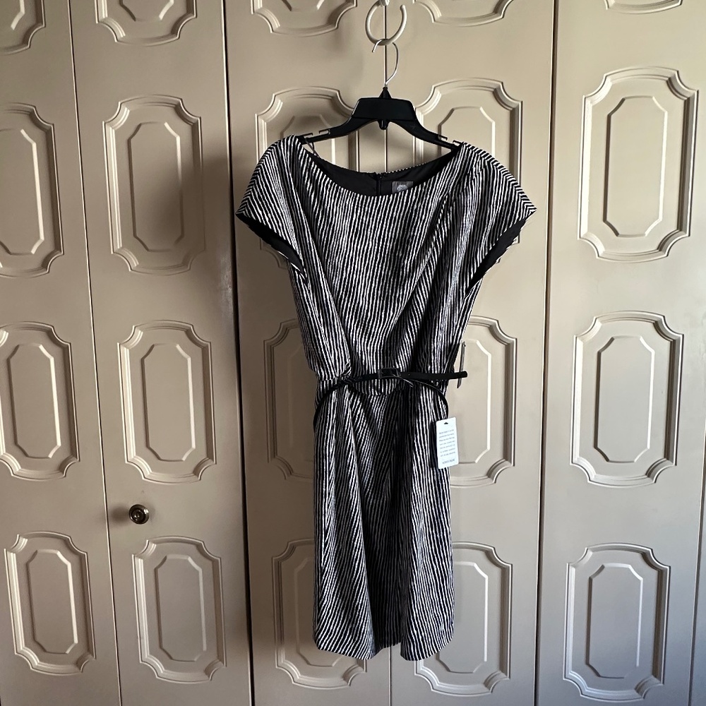 Vince Camuto Black and White Striped Dress